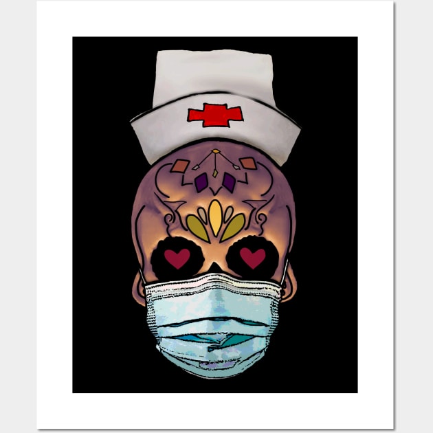 Love Nurse Skull Wall Art by SoLunAgua